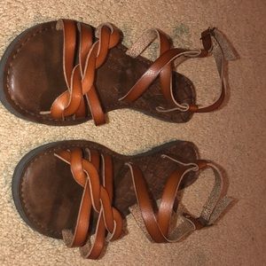 brown wrap up sandals